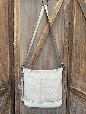 Coach Vintage 9349 Signature Jacquard Adjustable Shoulder Bag with Tassel